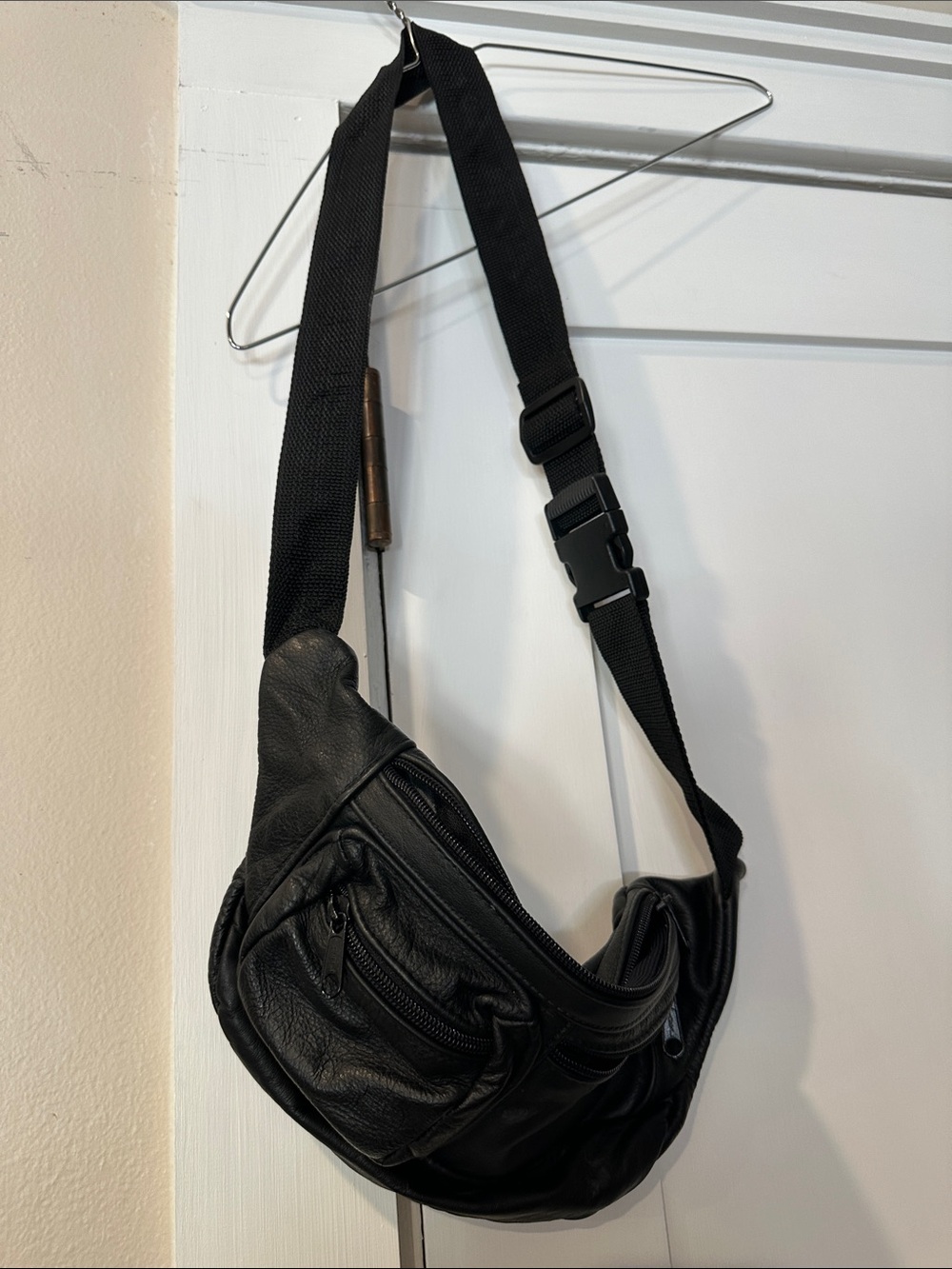 Men's Black Leather Sling Bag - Versatile Crossbody